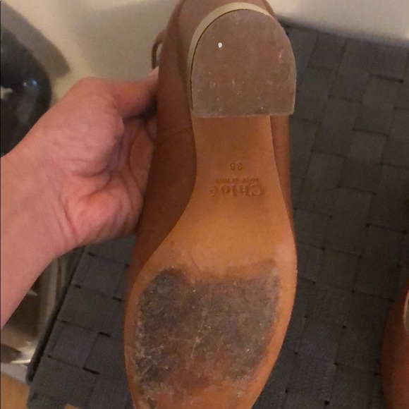 Chloe tan orange leather Mary Jane 38 - Picture 3 of 6